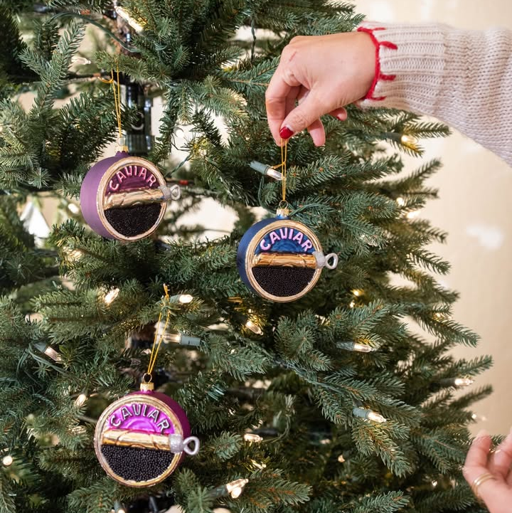 Set of 3 Caviar Ornament