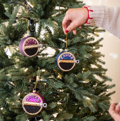 Set of 3 Caviar Ornament