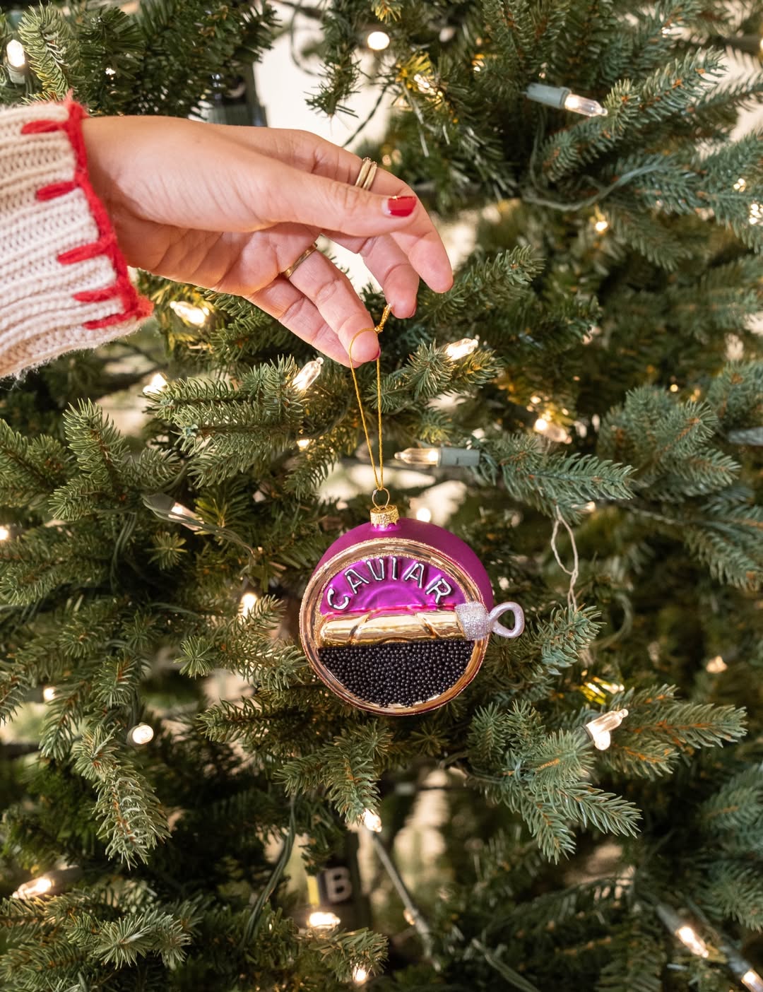 Set of 3 Caviar Ornament