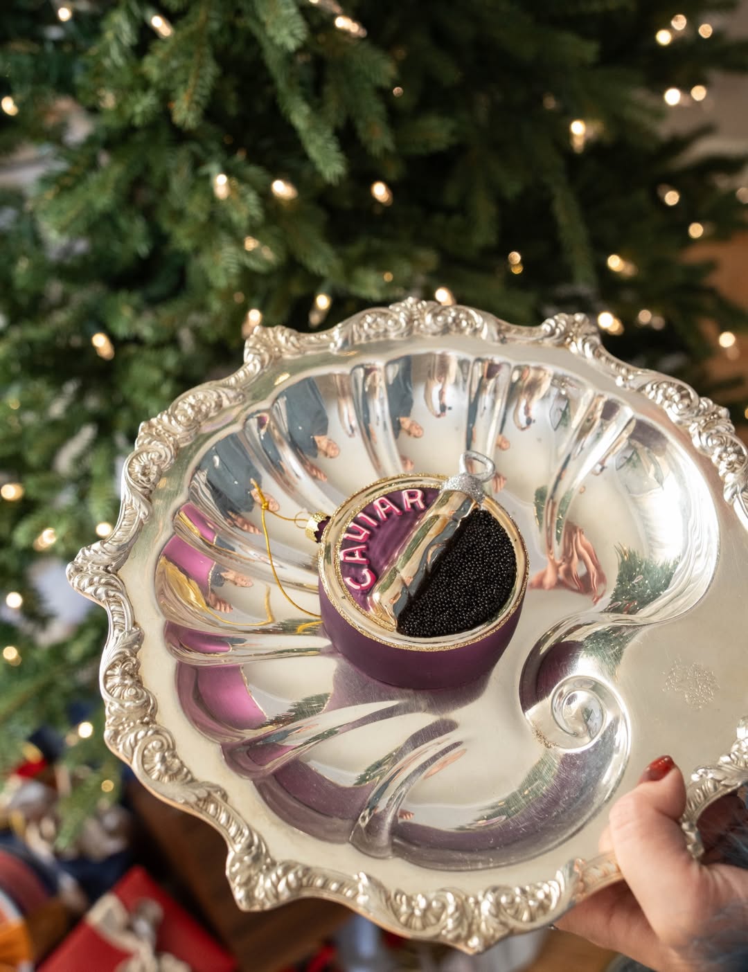 Set of 3 Caviar Ornament