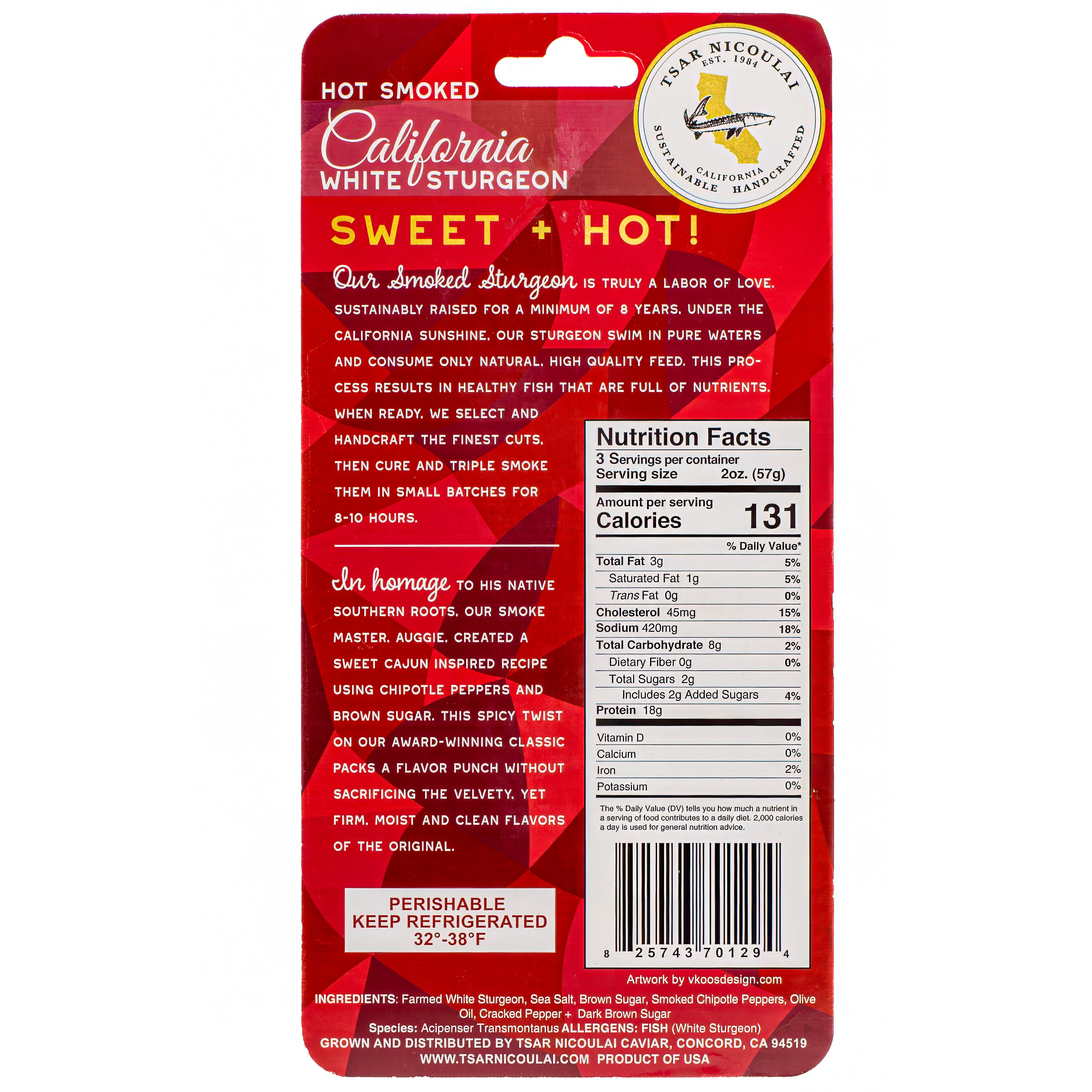 Award-Winning Sweet 'n' Hot Smoked Sturgeon – Tsar Nicoulai