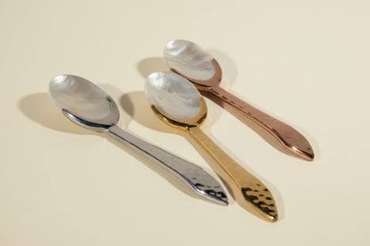 Hammered Mother of Pearl Spoon