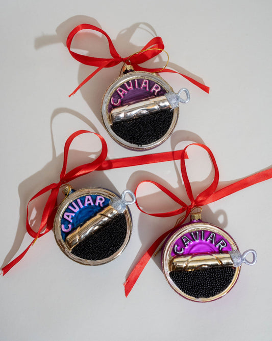 Set of 3 Caviar Ornament