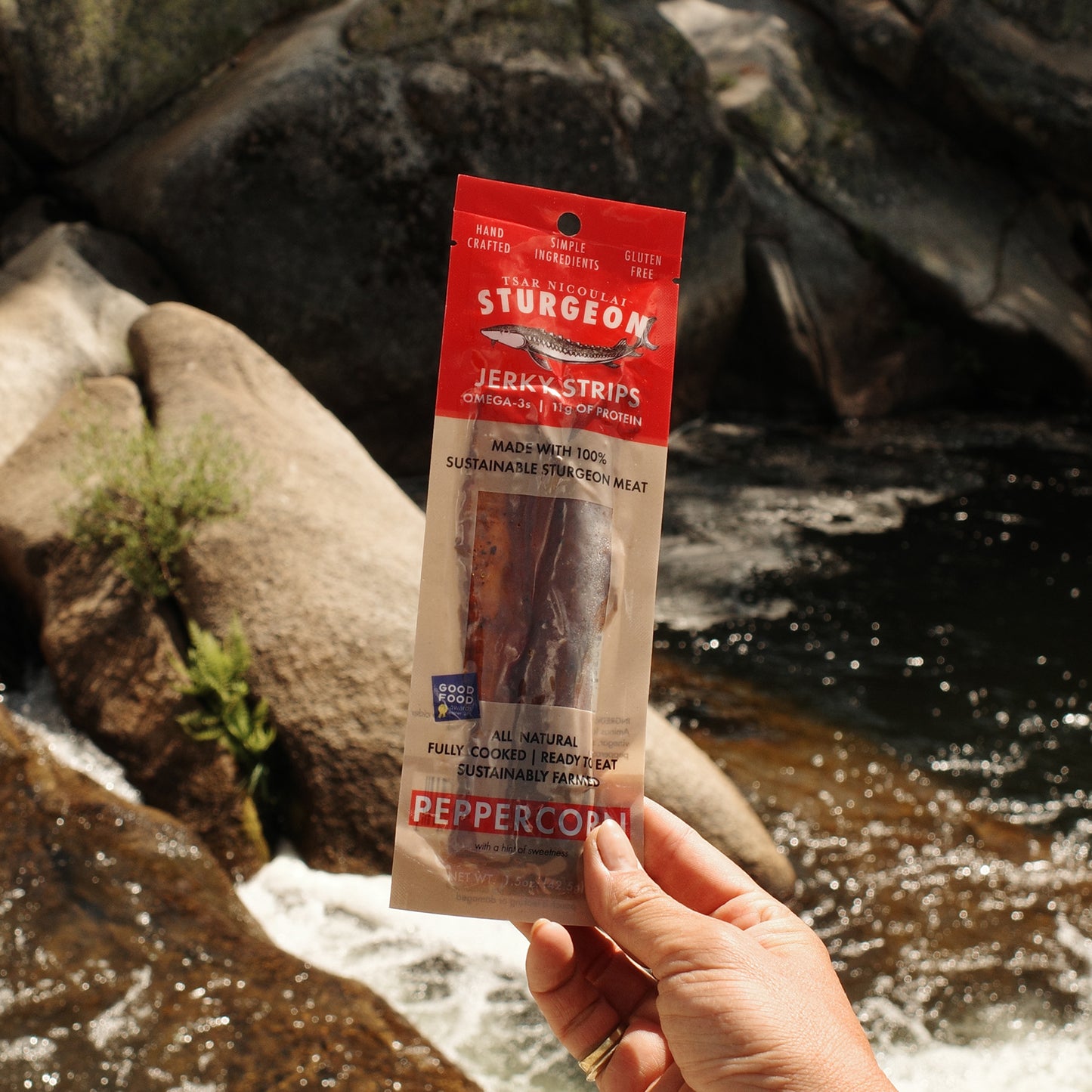 1.5 oz Peppercorn Sturgeon Jerky