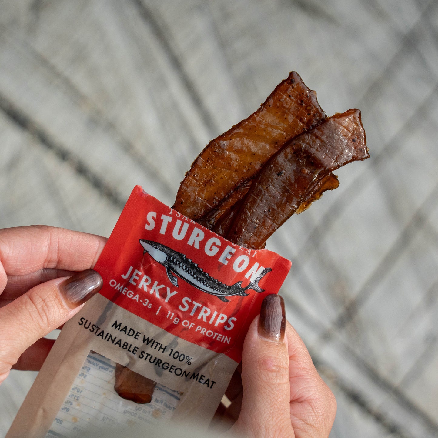 1.5 oz Peppercorn Sturgeon Jerky
